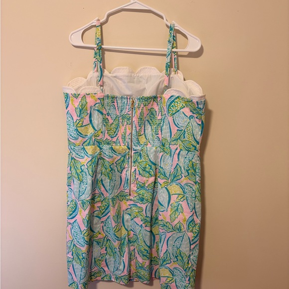 NWT Lilly Pulitzer Strapless Dress in Pink, Blue, and Green - Picture 2 of 3